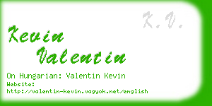 kevin valentin business card